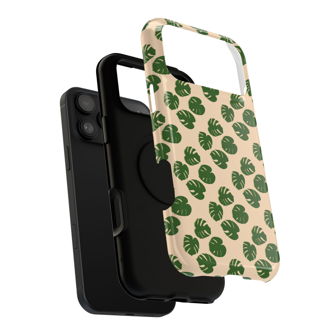 Monstera Pattern Phone Case – Dual Layer Protective Cover