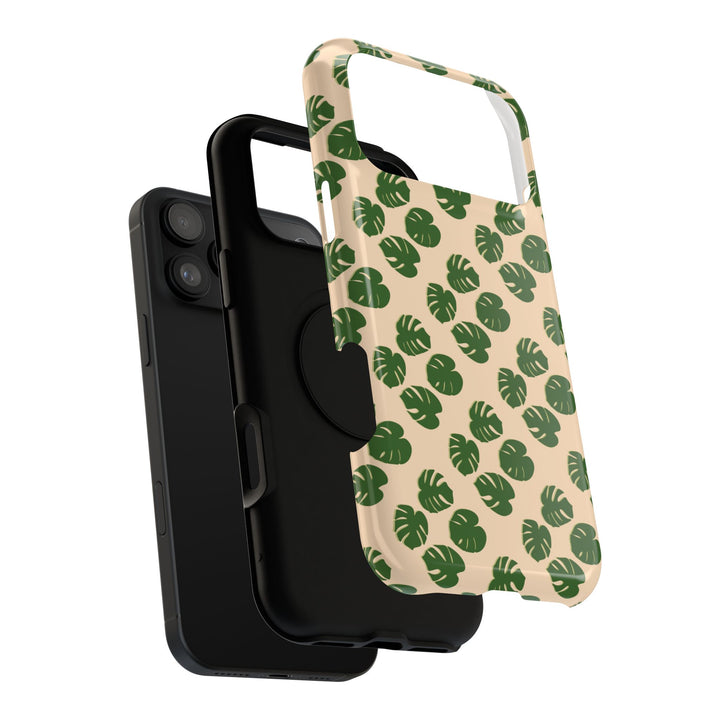 Monstera Pattern Phone Case – Dual Layer Protective Cover