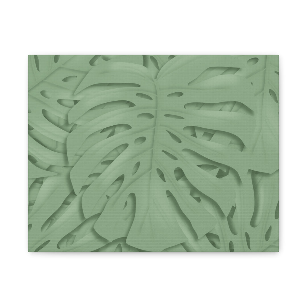 Monstera Canvas Art The Potted Pixel 24x36 Inches Matte Finish Wall Decor Botanical Green Leaf Print