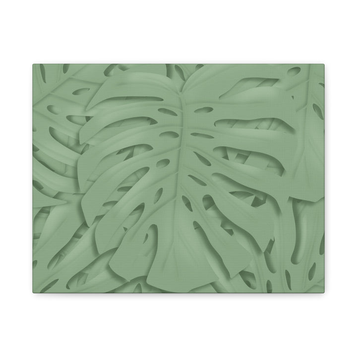 Monstera Canvas Art The Potted Pixel 24x36 Inches Matte Finish Wall Decor Botanical Green Leaf Print