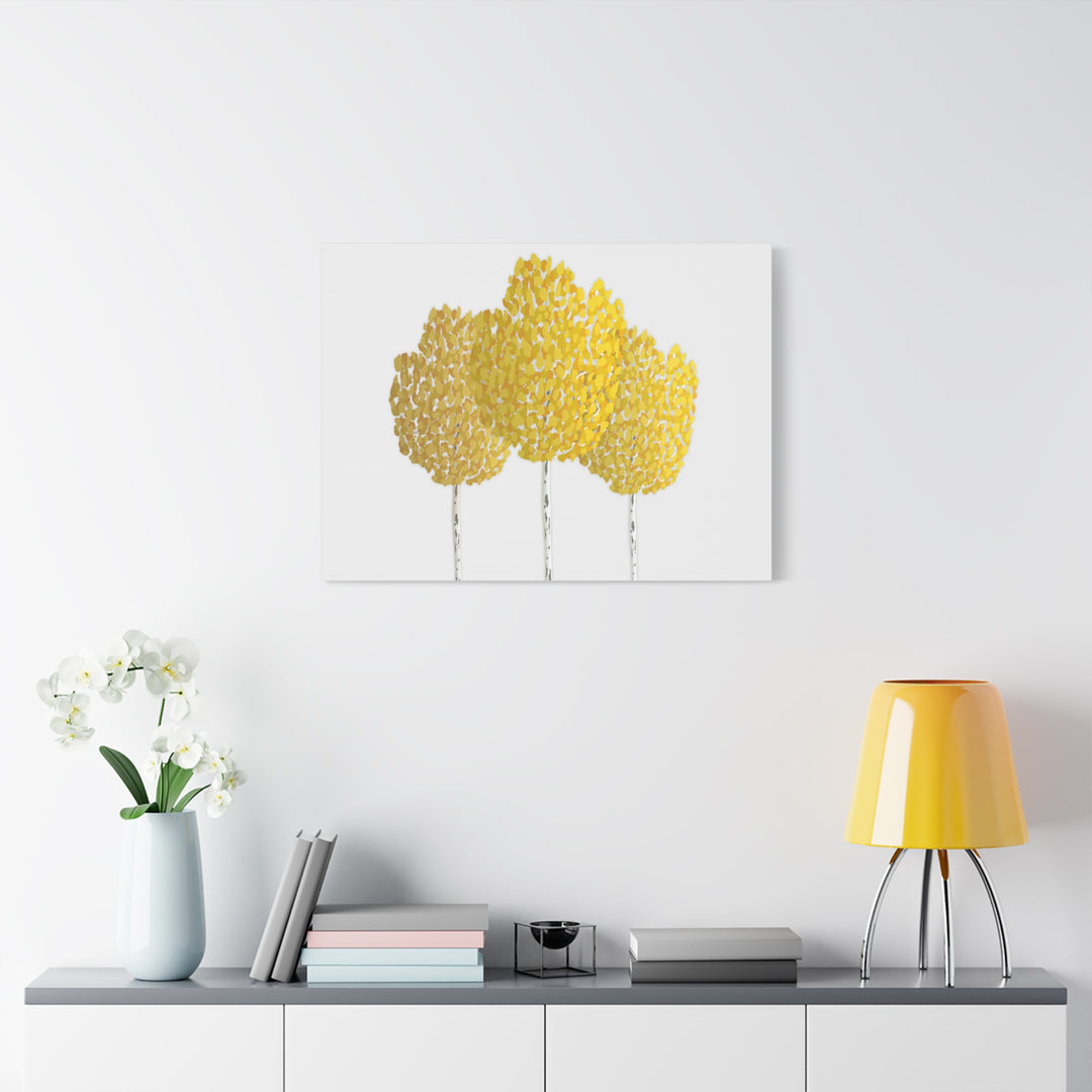 Fall Aspen Canvas Wall Art Print Quaking Aspen Yellow Fall Foliage on Durable Cotton Canvas