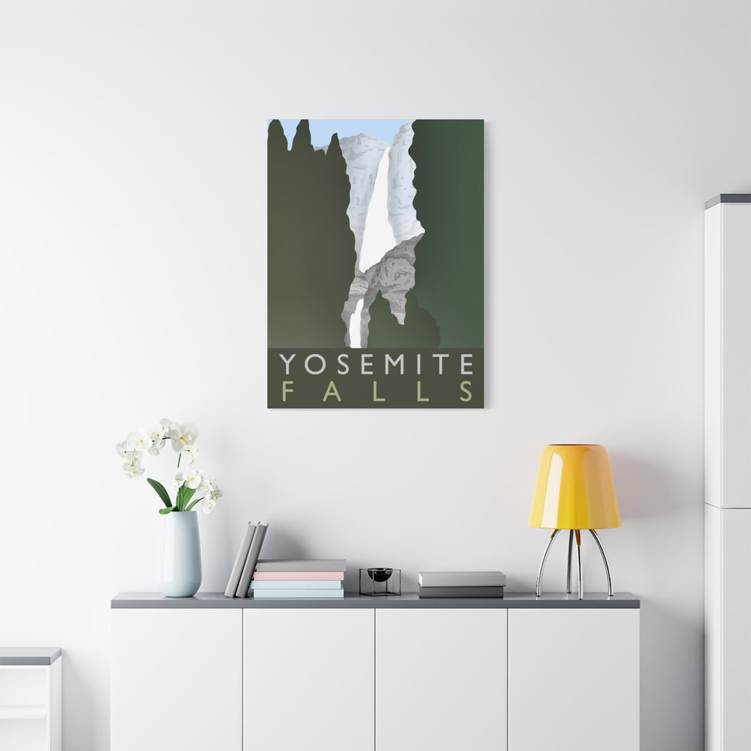 Minimalist Yosemite Waterfall Canvas Wall Art With Matte Finish For Living Room Decor