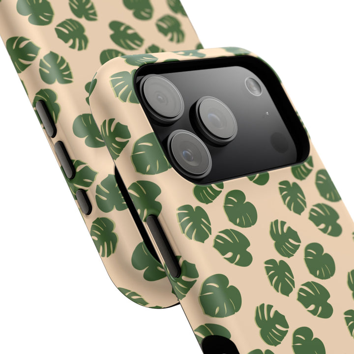 Monstera Pattern Phone Case – Dual Layer Protective Cover