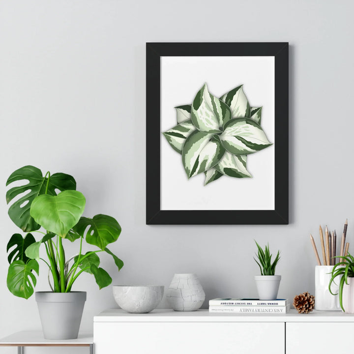 Manjula Pothos Print Framed Wall Art Botanical Poster With Heart Shaped Leaves Indoor Plant Decor