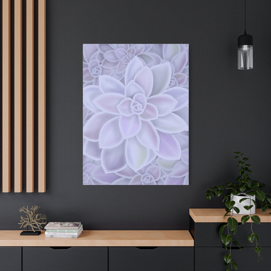Graptopetalum Murasaki Succulent Canvas Art Print Pastel Purple Rosette Indoor Plant Decor