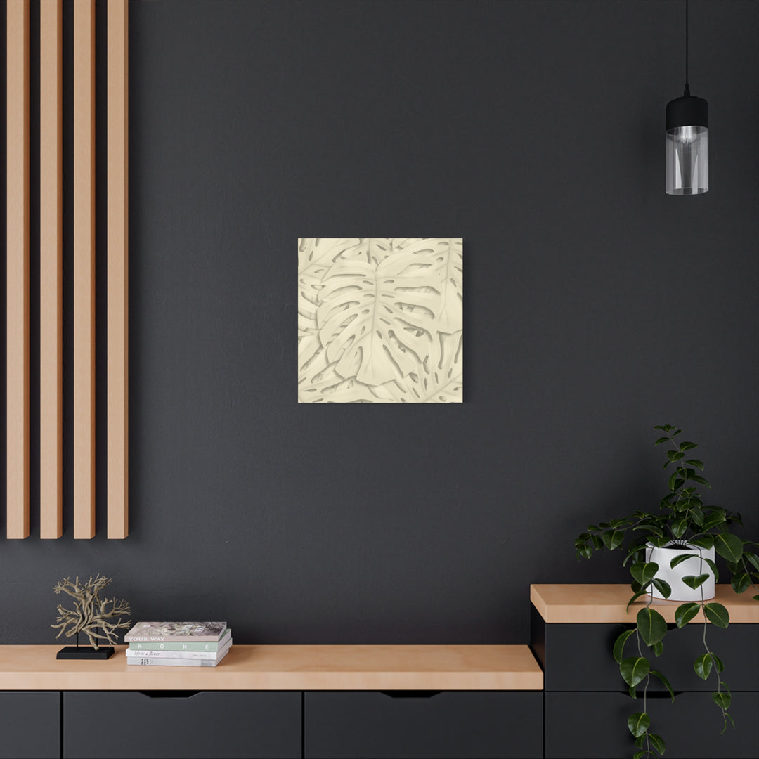 Monstera Canvas Print Durable Cotton Stretched Canvas With Beige Botanical Artwork For Modern Home Decor