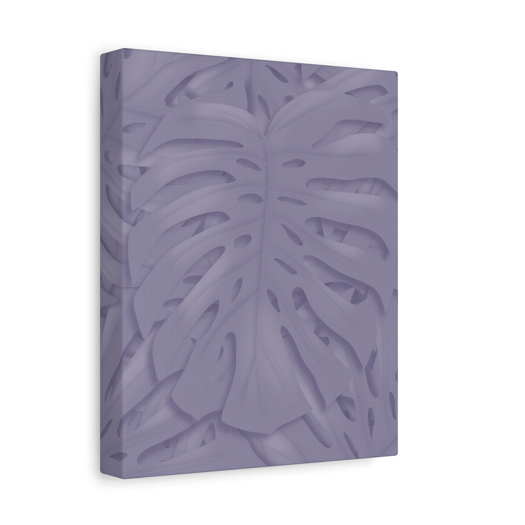 Violet Monstera Canvas Print Stretched Matte Wall Art for Bedroom and Living Room Decor