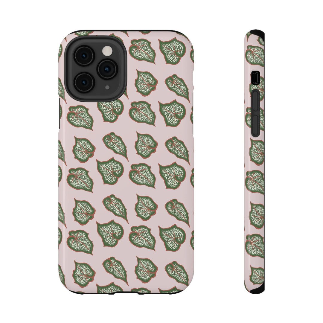Begonia Pattern Phone Case – Dual Layer Protective Cover