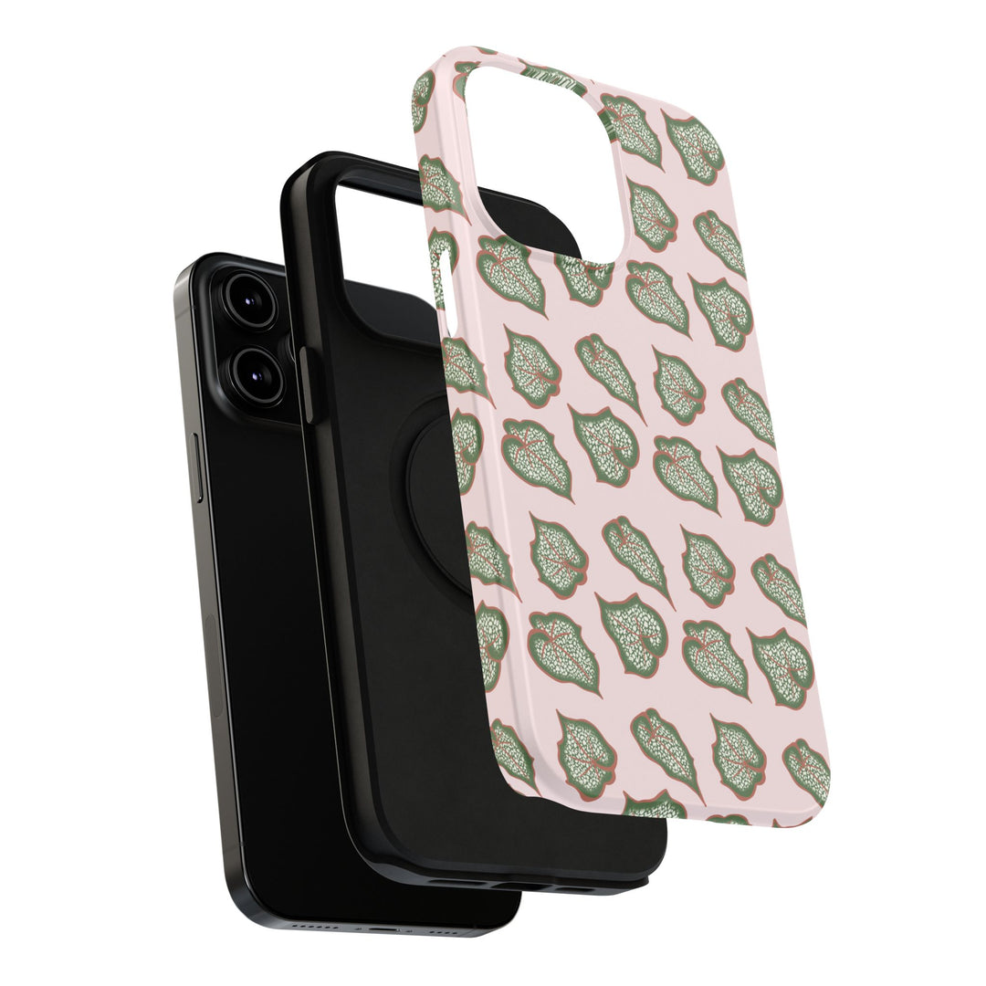 Begonia Pattern Phone Case – Dual Layer Protective Cover