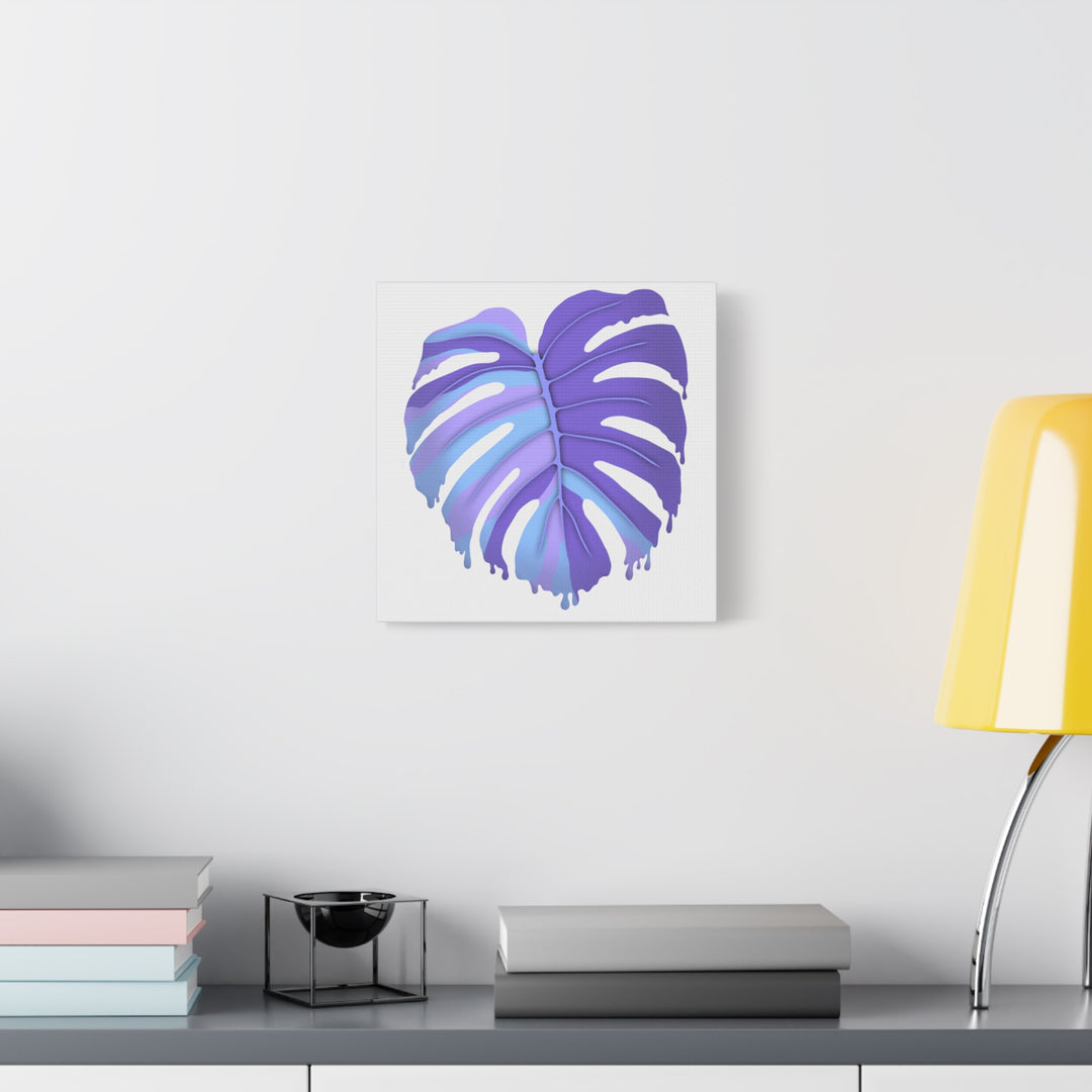 Purple Monstera Canvas Print The Potted Pixel Modern Wall Art For Living Room Decor