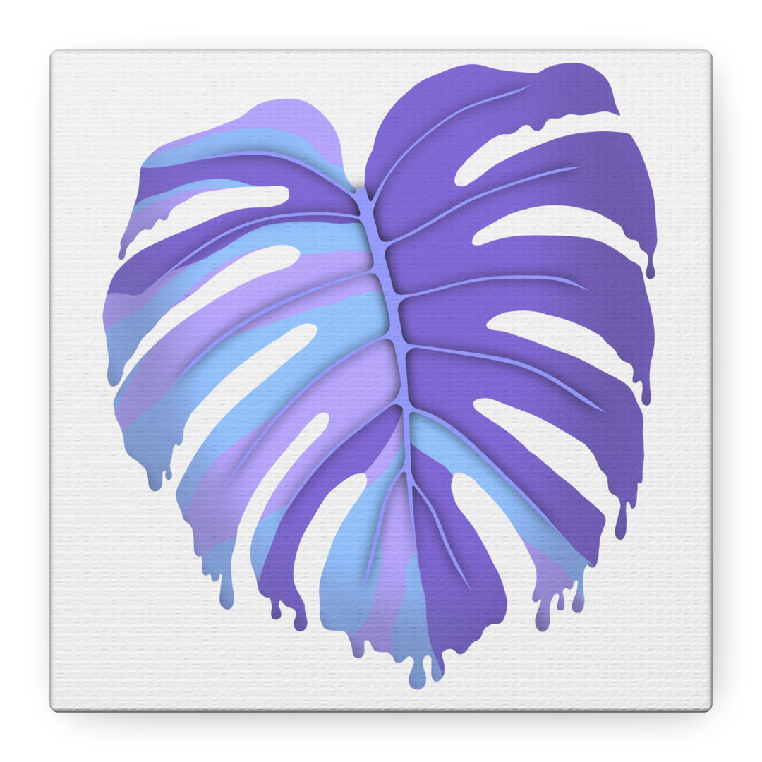 Purple Monstera Canvas Print The Potted Pixel Modern Wall Art For Living Room Decor