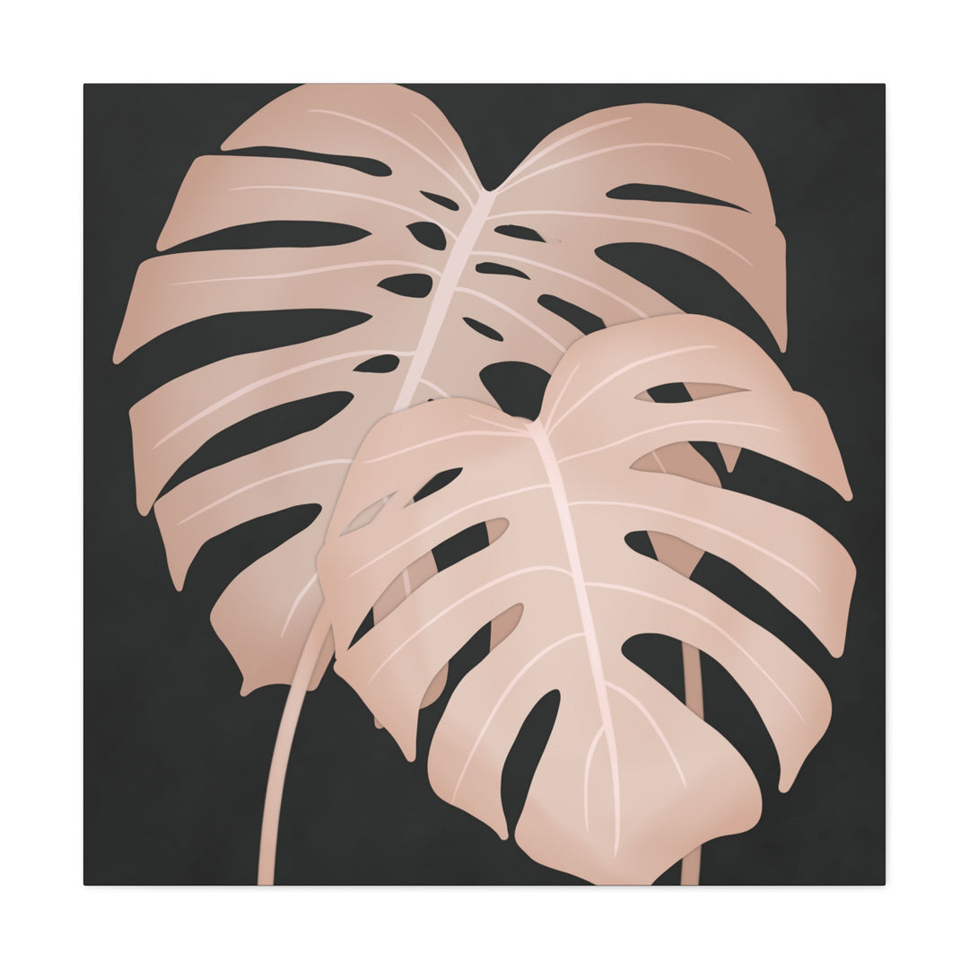 Pink Monstera Canvas Print – Botanical Wall Art