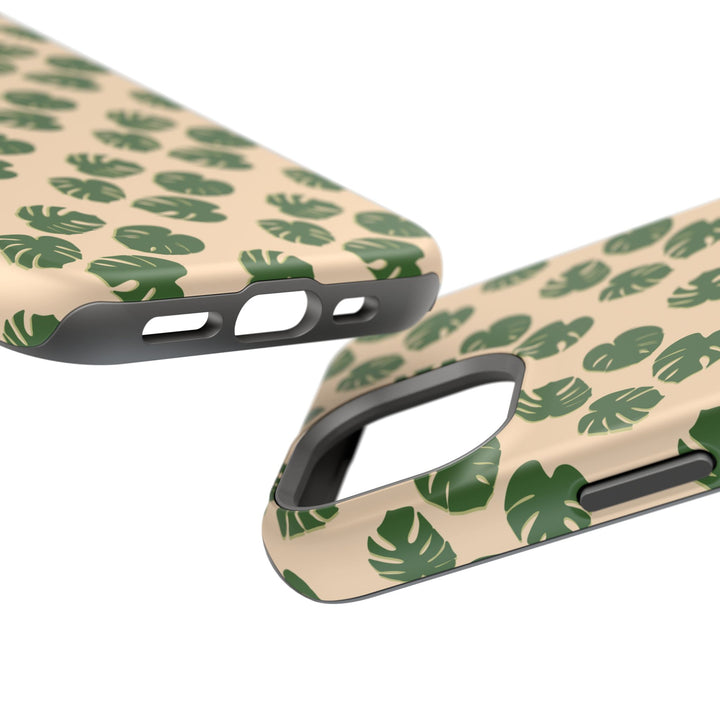 Monstera Pattern Phone Case – Dual Layer Protective Cover