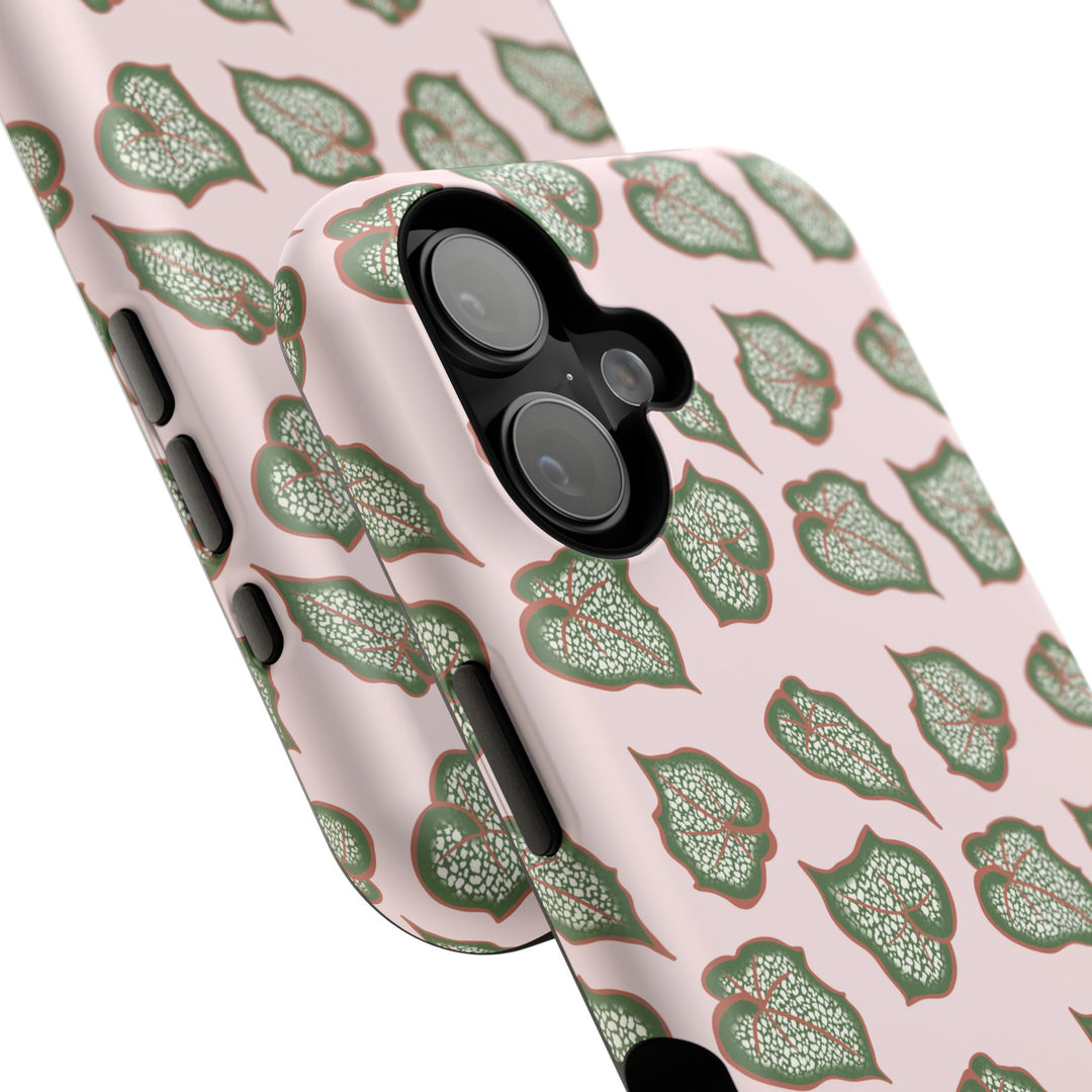 Begonia Pattern Phone Case – Dual Layer Protective Cover