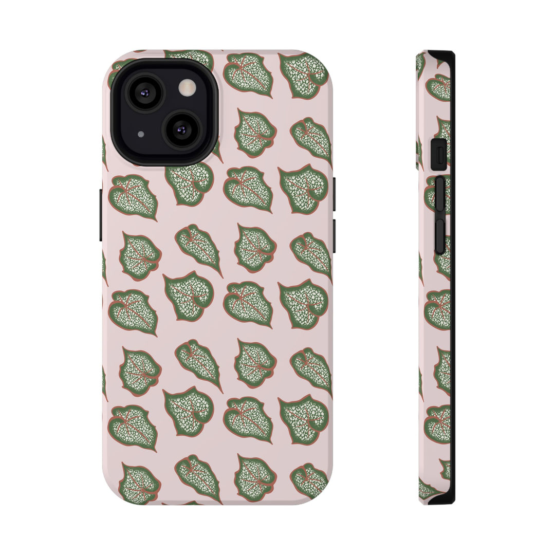 Begonia Pattern Phone Case – Dual Layer Protective Cover