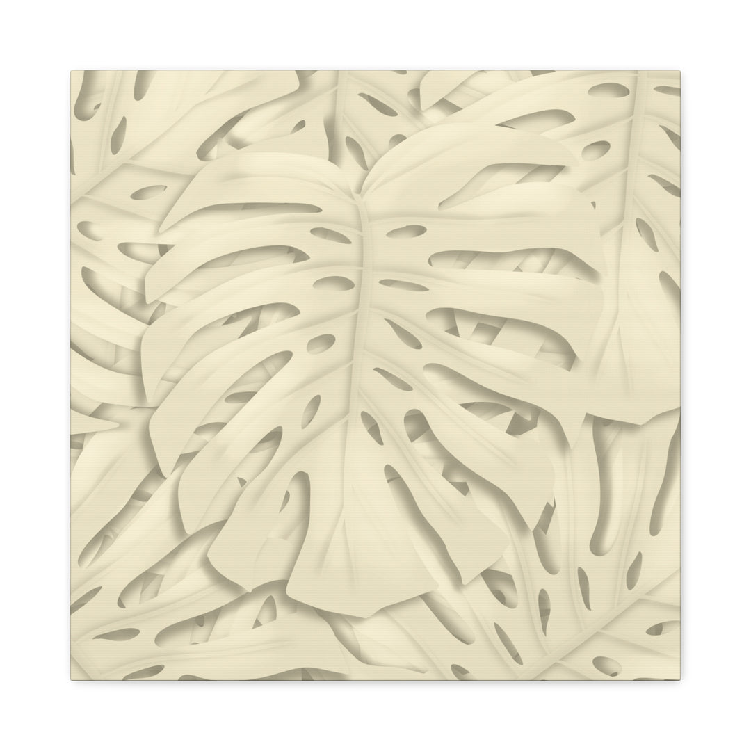 Monstera Canvas Print Durable Cotton Stretched Canvas With Beige Botanical Artwork For Modern Home Decor