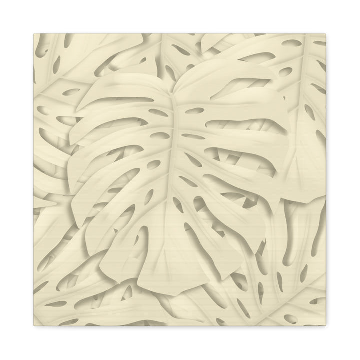 Monstera Canvas Print Durable Cotton Stretched Canvas With Beige Botanical Artwork For Modern Home Decor