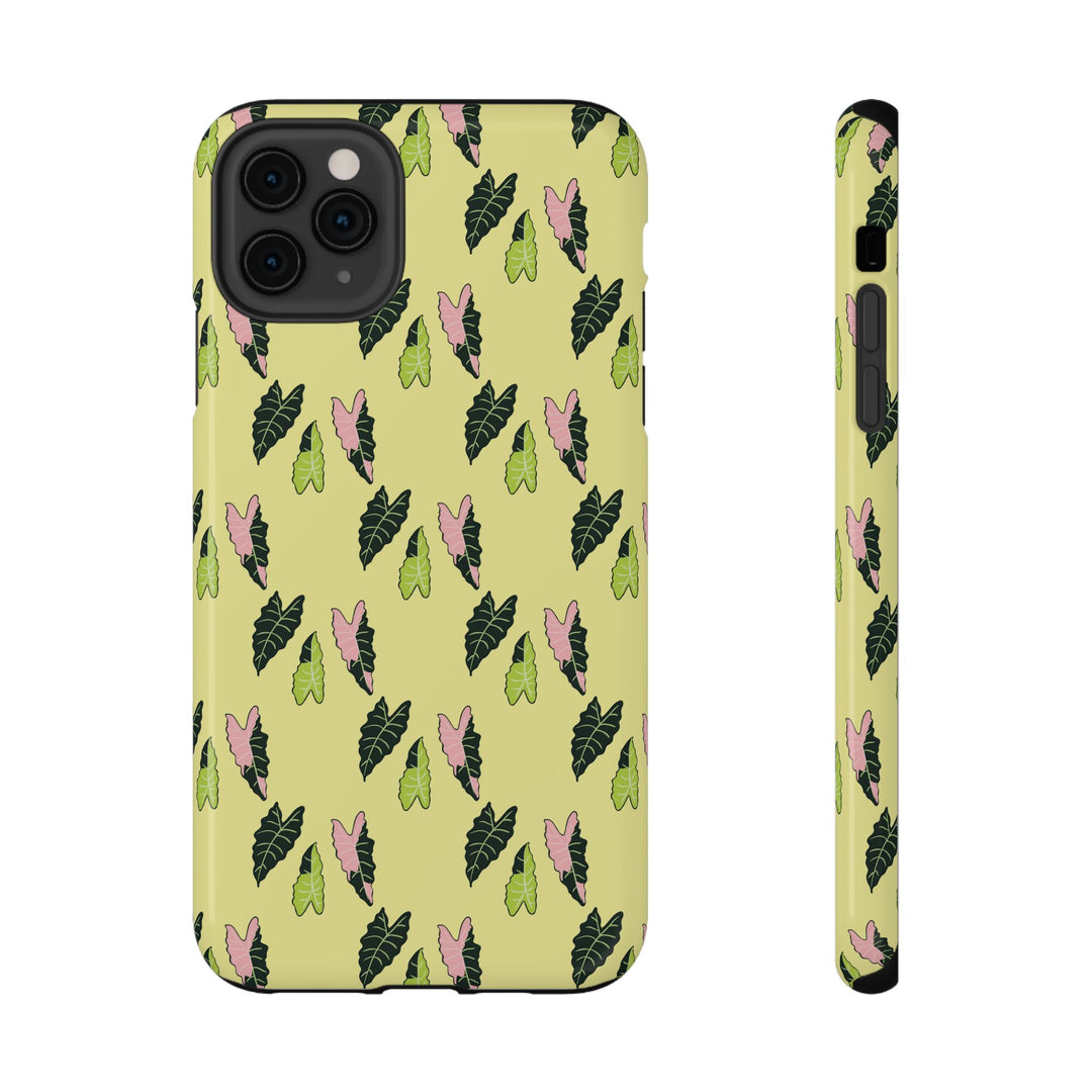 Alocasia Pattern Phone Case – Dual Layer Protective Cover