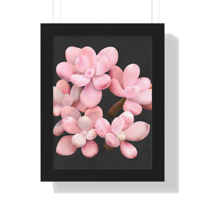 Pink Moonstone Succulent Framed Poster Vertical Botanical Wall Art