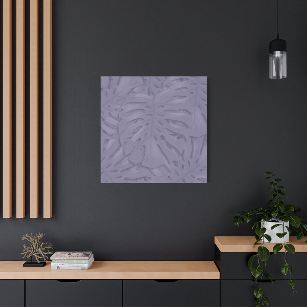Violet Monstera Canvas Print Stretched Matte Wall Art for Bedroom and Living Room Decor