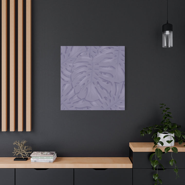 Violet Monstera Canvas Print Stretched Matte Wall Art for Bedroom and Living Room Decor