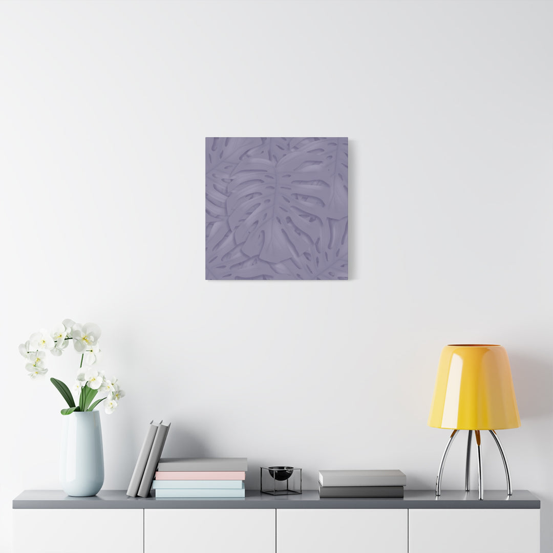 Violet Monstera Canvas Print Stretched Matte Wall Art for Bedroom and Living Room Decor