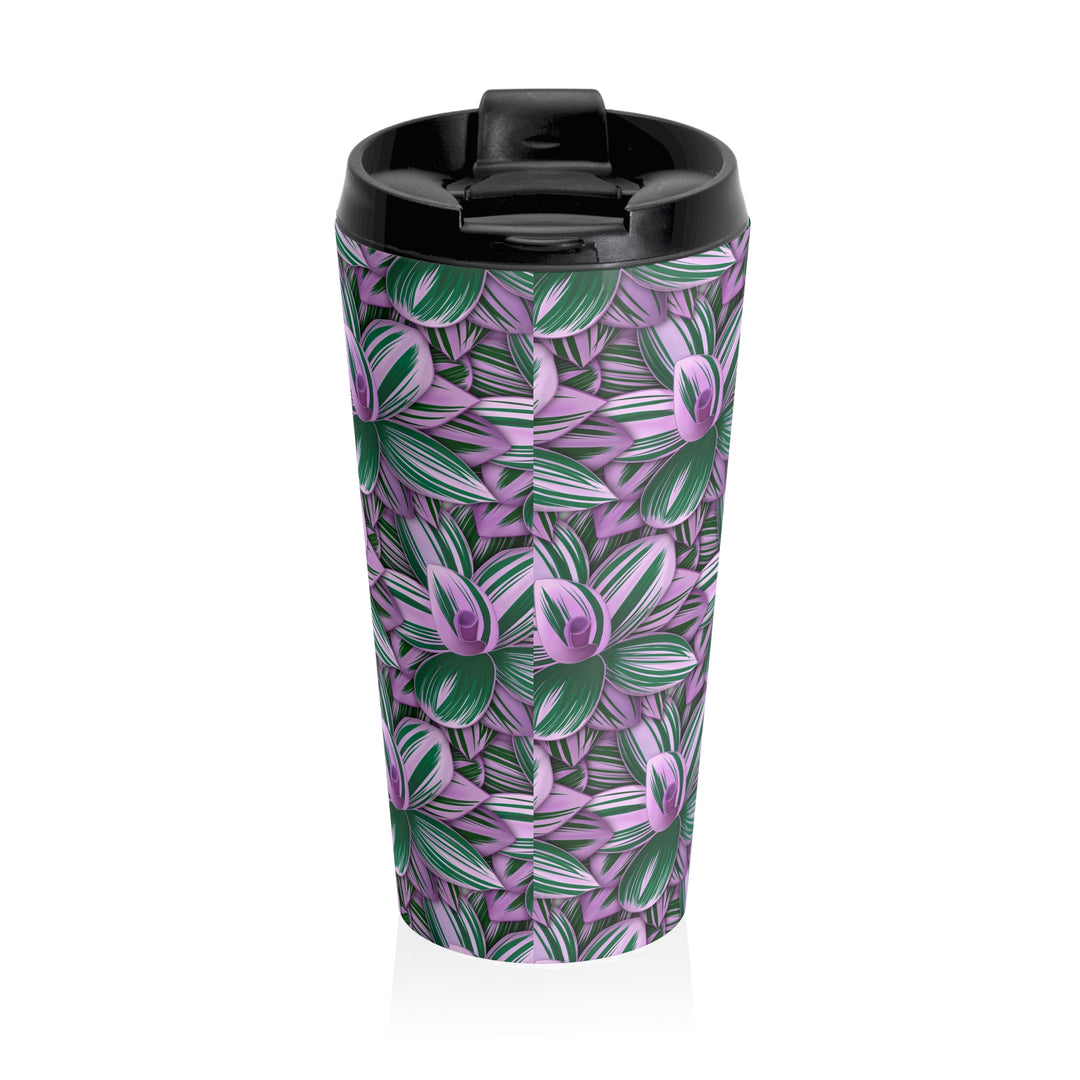 Tradescantia Nanouk Tumbler 20 Oz Insulated Travel Mug With Variegated Foliage Print Stainless Steel Vacuum Insulated