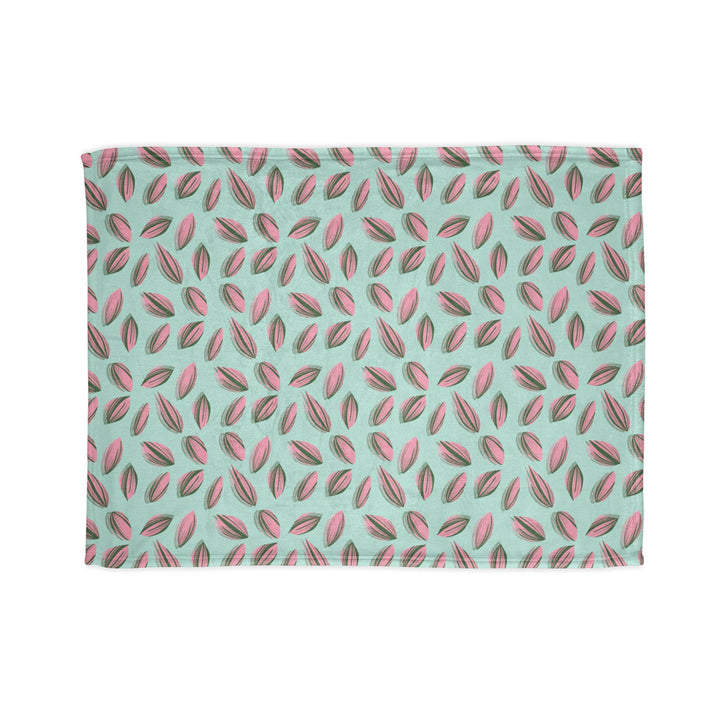 Tradescantia Nanouk Pattern Cozy Fleece Throw Blanket by Printify