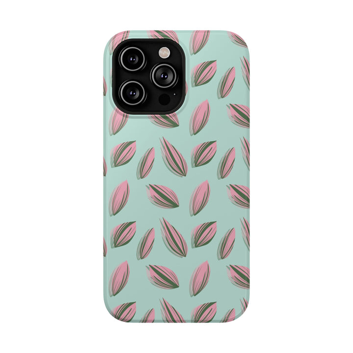 Tradescantia Nanouk Pattern Dual-Layer Impact-Resistant Phone Case Green Botanical Protective Cover