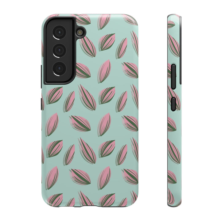 Tradescantia Nanouk Pattern Dual-Layer Impact-Resistant Phone Case Green Botanical Protective Cover