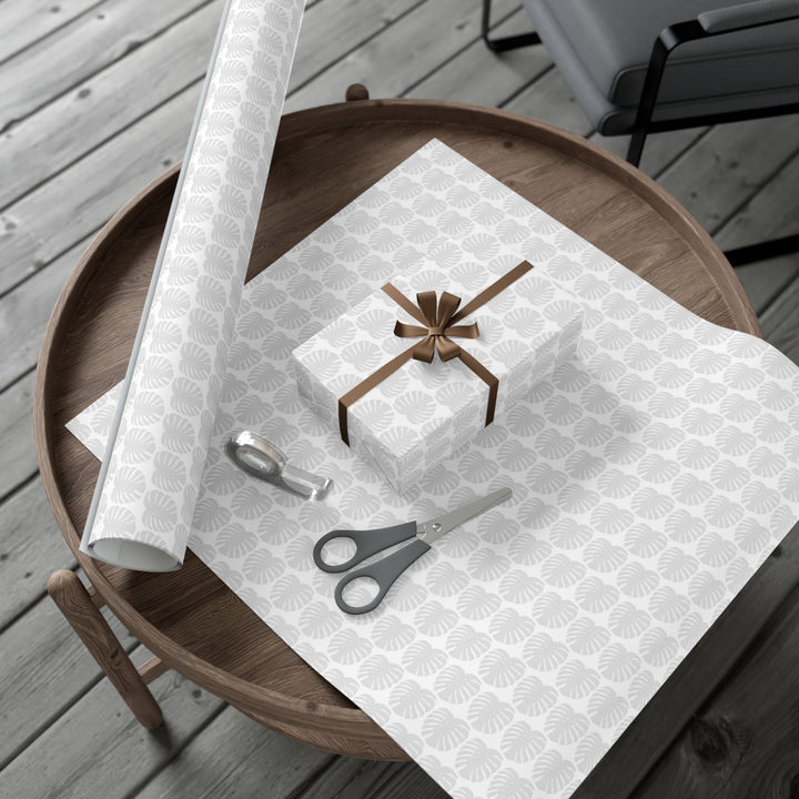 Monstera Leaf Light Gray Wrapping Paper – Botanical Gift Wrap Roll