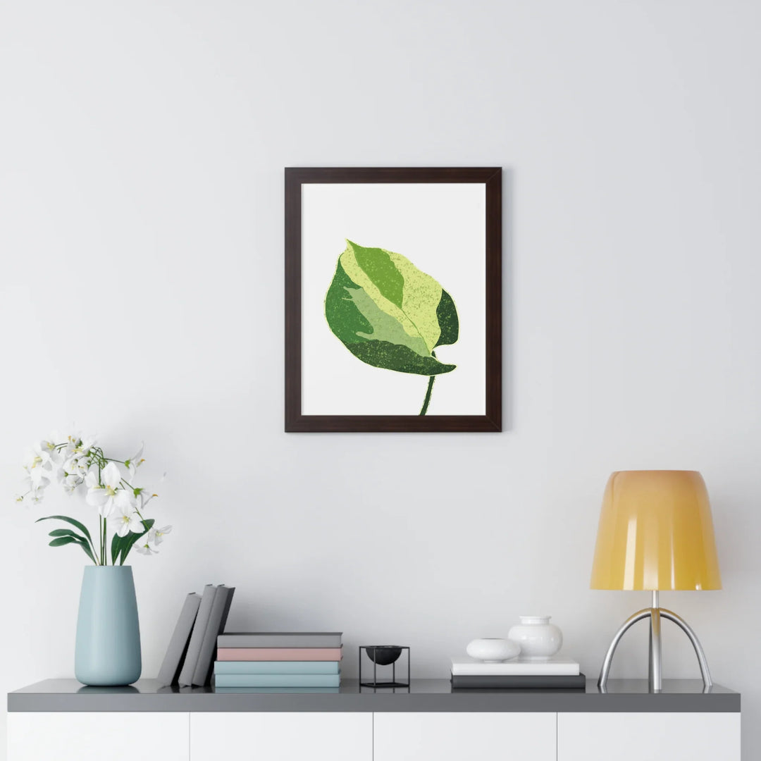 Manjula Pothos Print Framed Wall Art With Heart Shaped Leaves Matte Finish Indoor Plant Decor