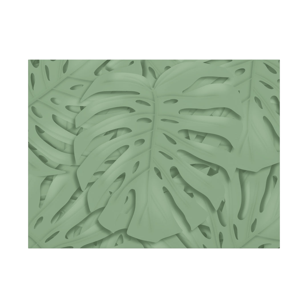 Monstera Canvas Art The Potted Pixel 24x36 Inches Matte Finish Wall Decor Botanical Green Leaf Print