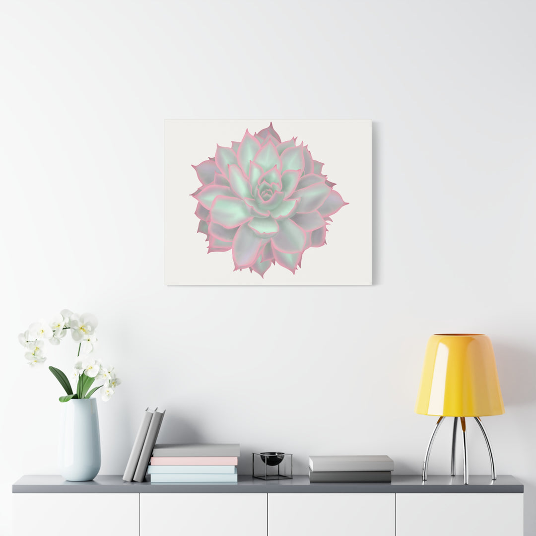 Echeveria Violet Queen Canvas Wall Art Rosette Succulent Print With Matte Finish