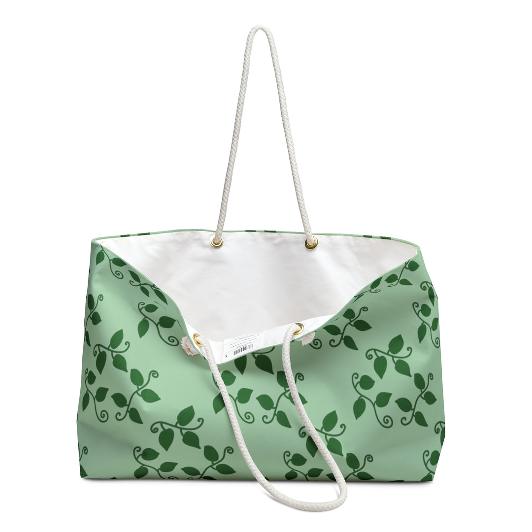 Pothos Pattern Weekender Bag All Over Print Tote with Rope Handles Durable Spacious Luggage