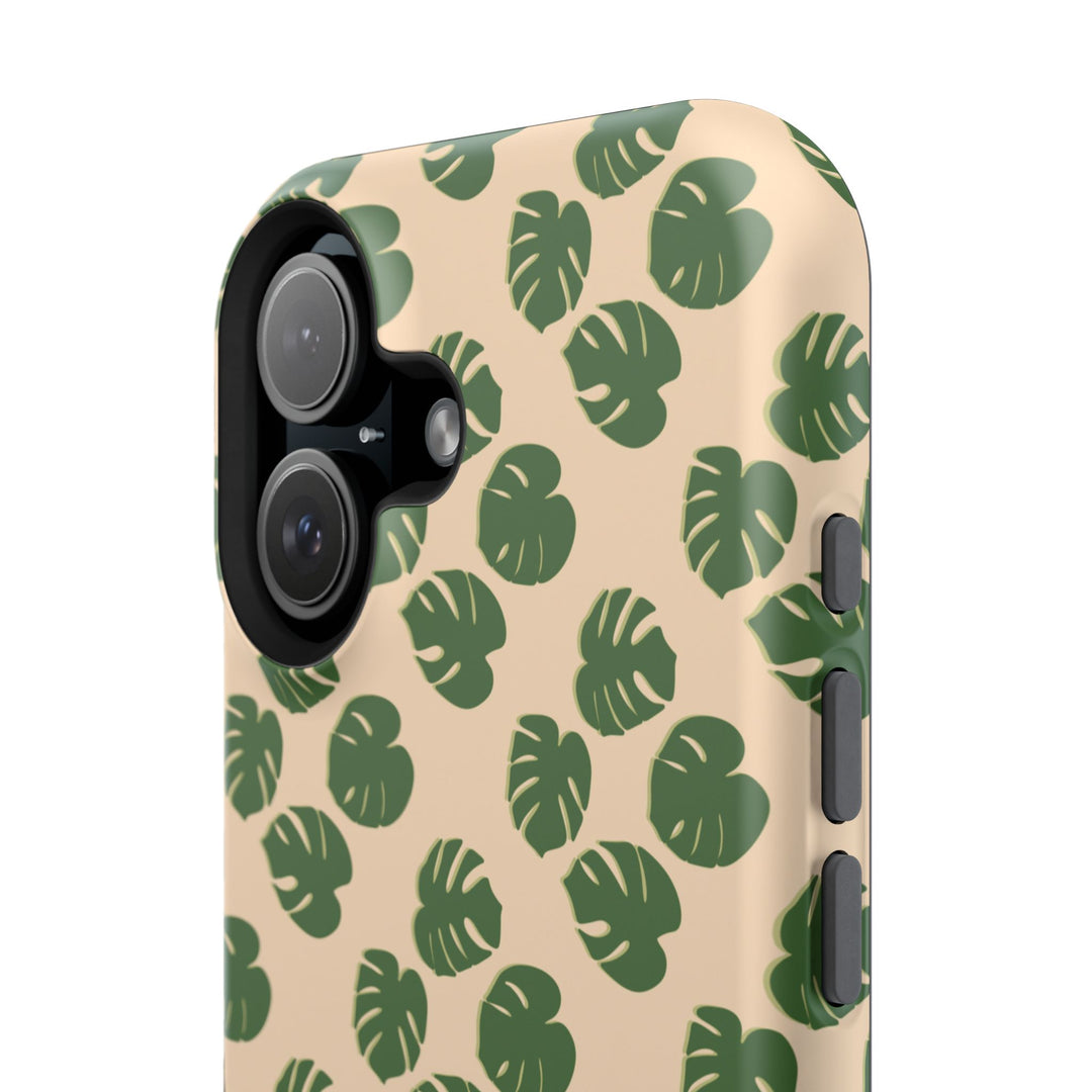 Monstera Pattern Phone Case – Dual Layer Protective Cover