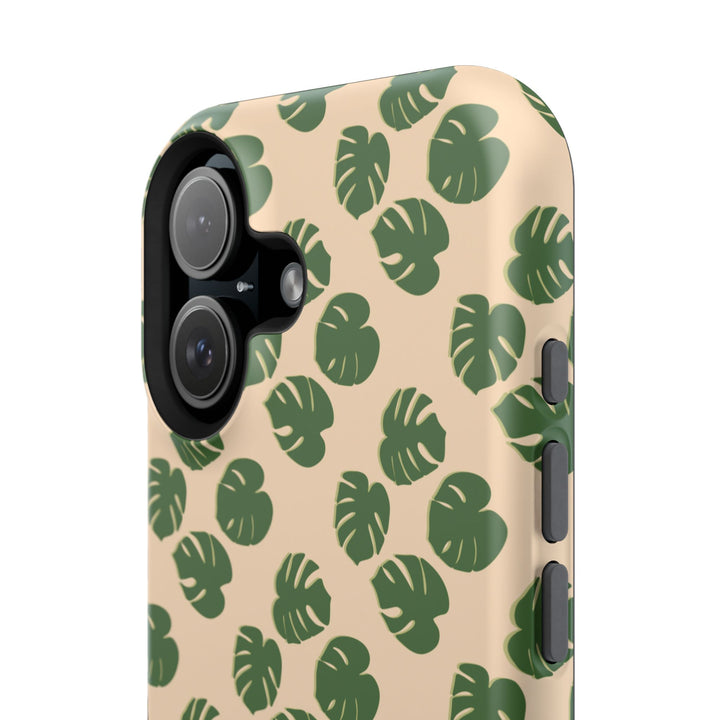 Monstera Pattern Phone Case – Dual Layer Protective Cover