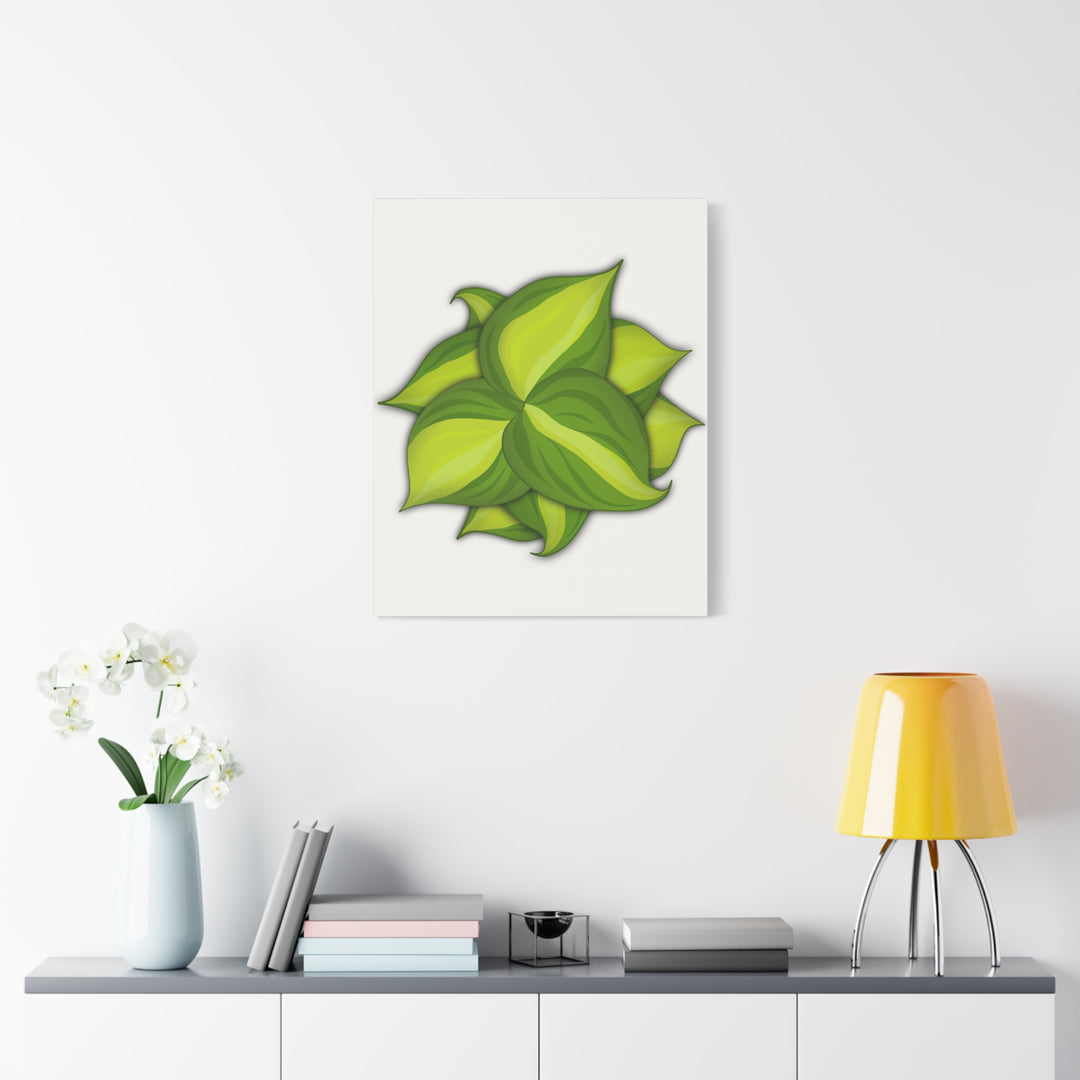 Philodendron Brasil Canvas Print Matte Stretched Canvas Indoor Plant Art For Modern Greenery Decor