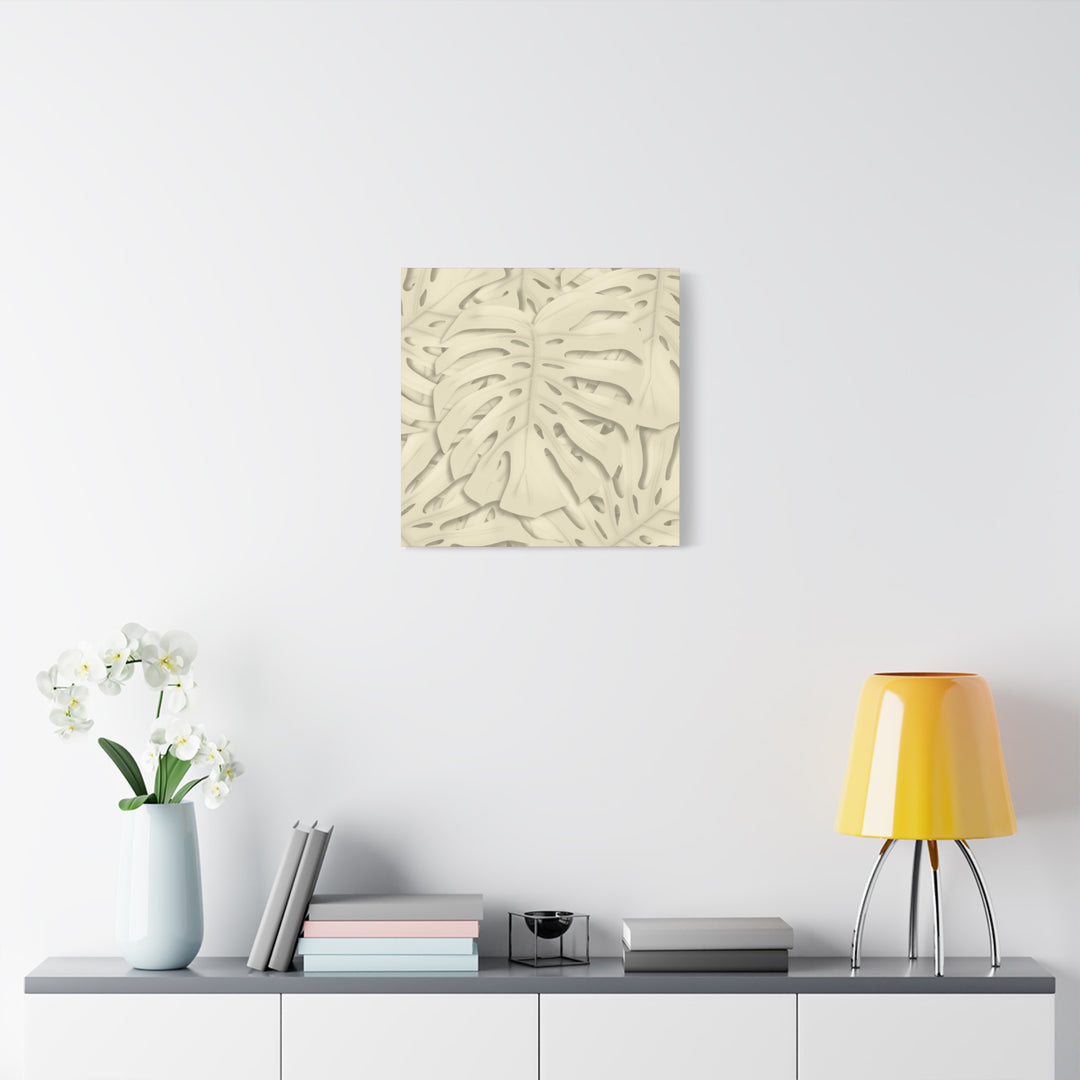 Monstera Canvas Print Durable Cotton Stretched Canvas With Beige Botanical Artwork For Modern Home Decor