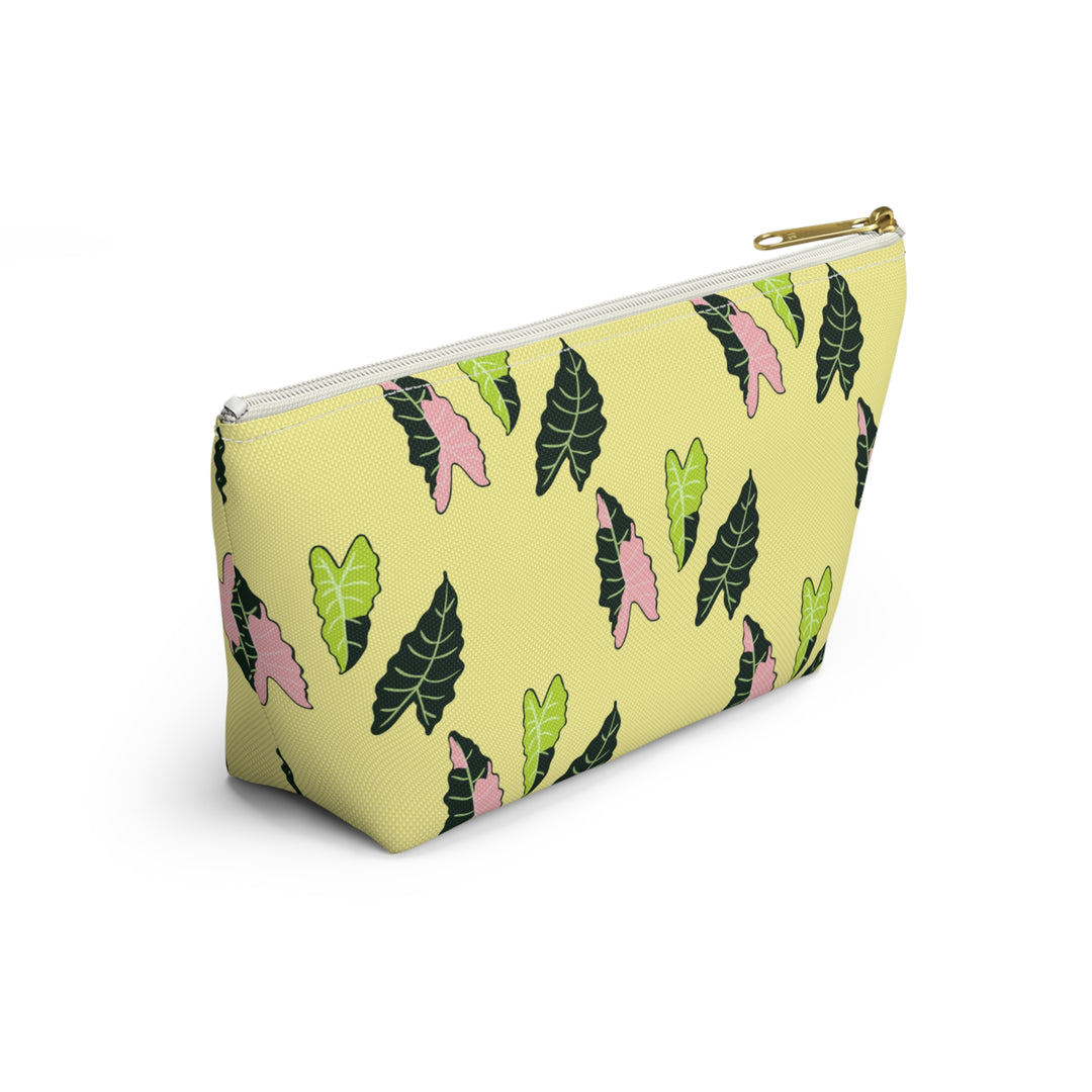 Alocasia Pattern Accessory Pouch Makeup Bag With T Bottom Travel Cosmetic Organizer The Potted Pixel