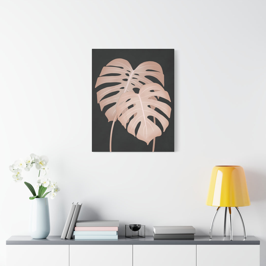 Pink Monstera Canvas Print – Botanical Wall Art
