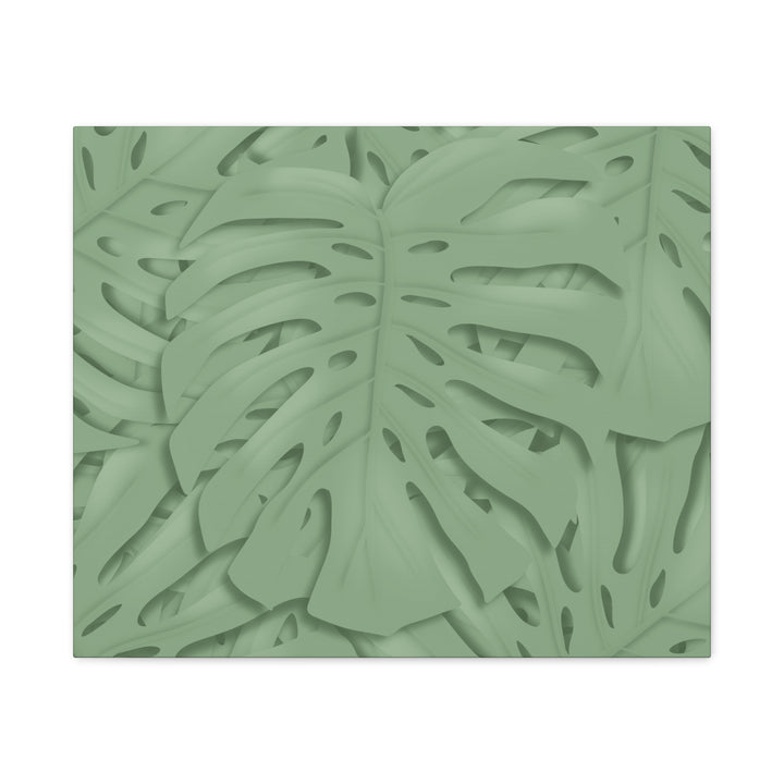 Monstera Canvas Art The Potted Pixel 24x36 Inches Matte Finish Wall Decor Botanical Green Leaf Print