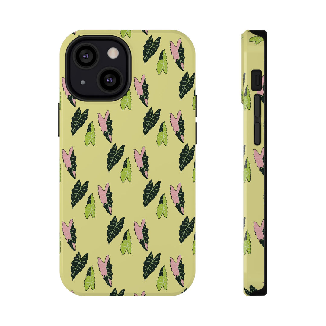 Alocasia Pattern Phone Case – Dual Layer Protective Cover