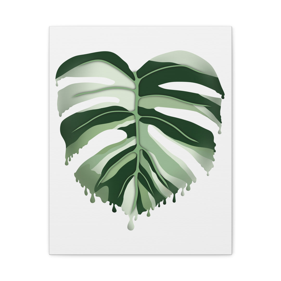 Melting Monstera Albo Canvas Large Indoor Wall Art Print Matte Finish Tropical Home Decor