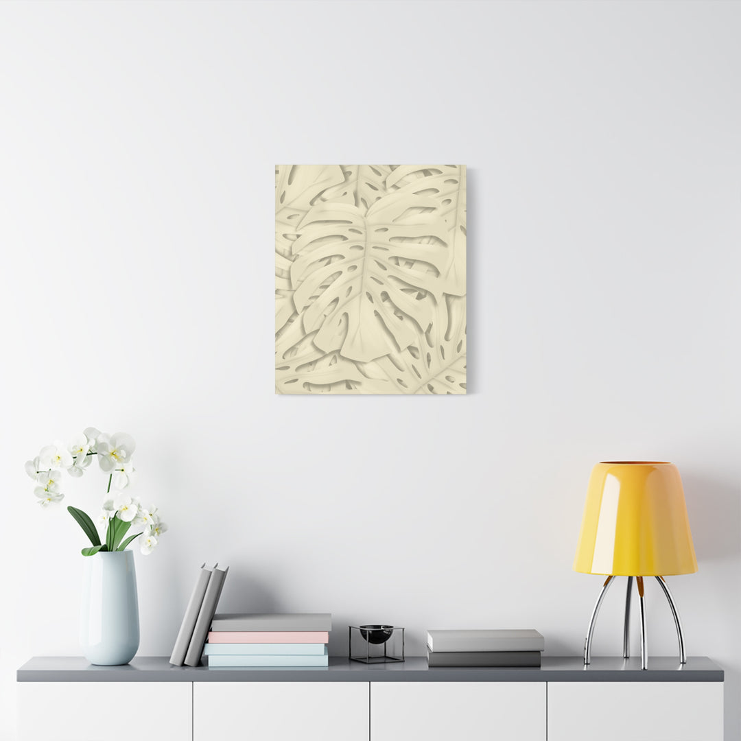 Monstera Canvas Print Durable Cotton Stretched Canvas With Beige Botanical Artwork For Modern Home Decor