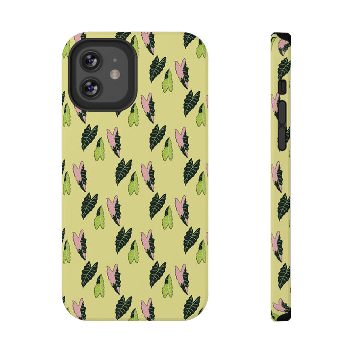Alocasia Pattern Phone Case – Dual Layer Protective Cover