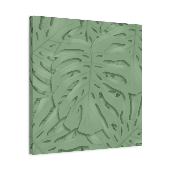 Monstera Canvas Art The Potted Pixel 24x36 Inches Matte Finish Wall Decor Botanical Green Leaf Print