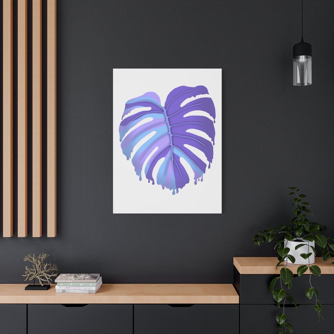 Purple Monstera Canvas Print The Potted Pixel Modern Wall Art For Living Room Decor