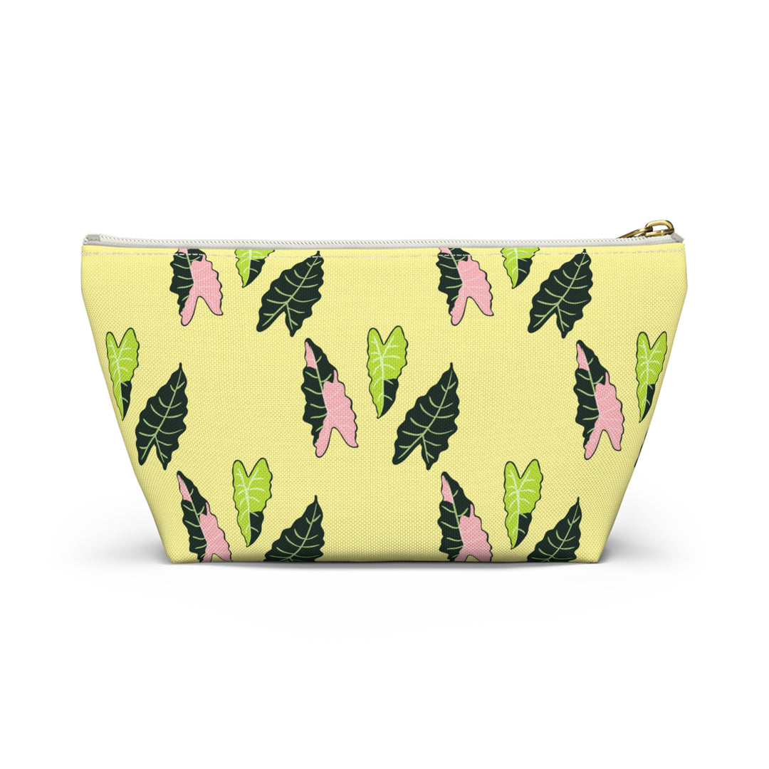 Alocasia Pattern Accessory Pouch Makeup Bag With T Bottom Travel Cosmetic Organizer The Potted Pixel