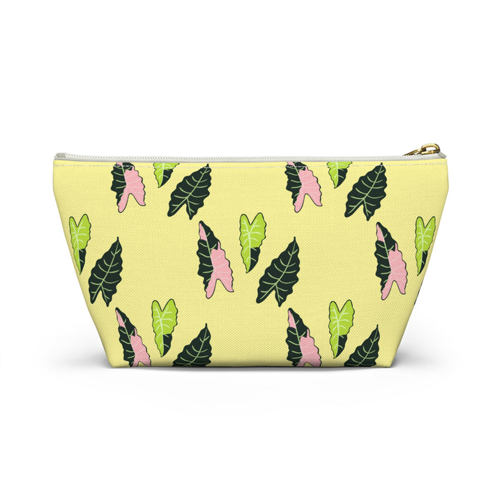 Alocasia Pattern Accessory Pouch Makeup Bag With T Bottom Travel Cosmetic Organizer The Potted Pixel